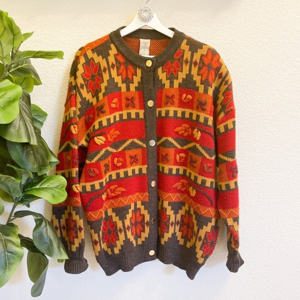 Vintage Cardigan Oversized Knit 🍁